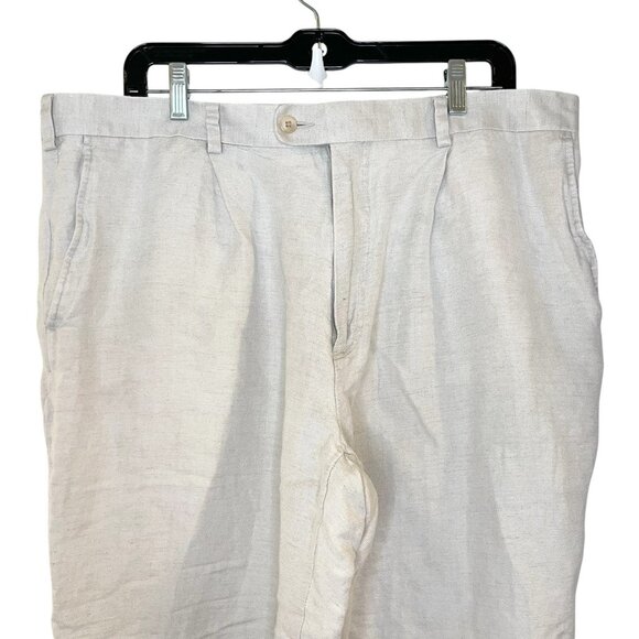 Cubavera Men's Pants Linen Blend Flat Front Beige Old Money Size 38 x 26 - Picture 3 of 5